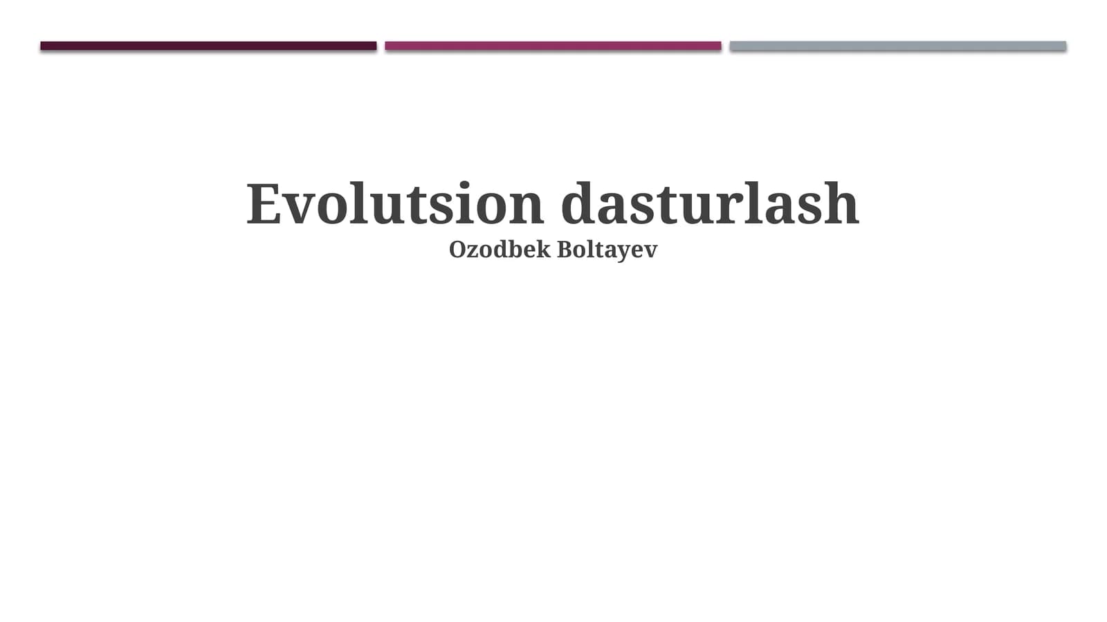 Evolutsion dasturlash