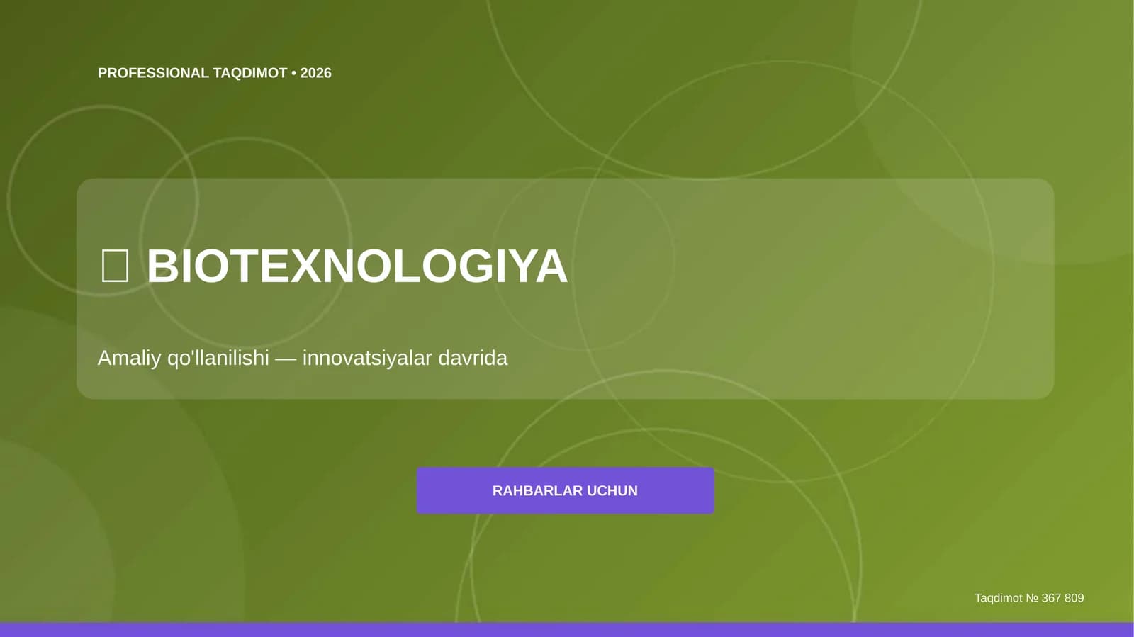 Biotexnologiya: amaliy qo'llanilishi (innovatsiyalar davrida) [rahbarlar uchun]