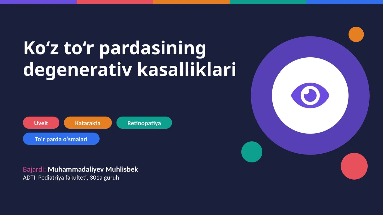 Ko‘z to‘r pardasining degenerativ kasalliklari