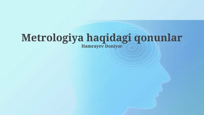 Metrologiya haqidagi qonunlar
