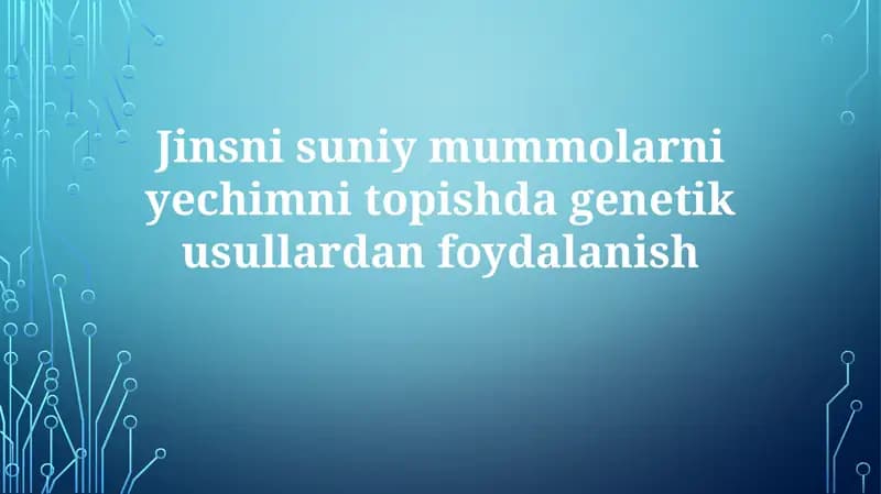 Genetik Algoritmlar Yondashuvlari