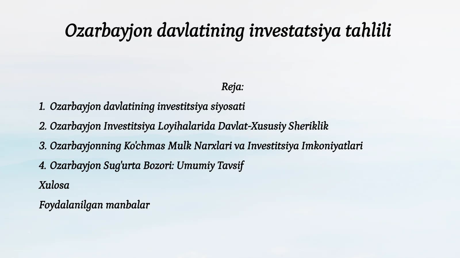 Ozarbayjonning Ko'chmas Mulk Narxlari va Investitsiya Imkoniyatlari