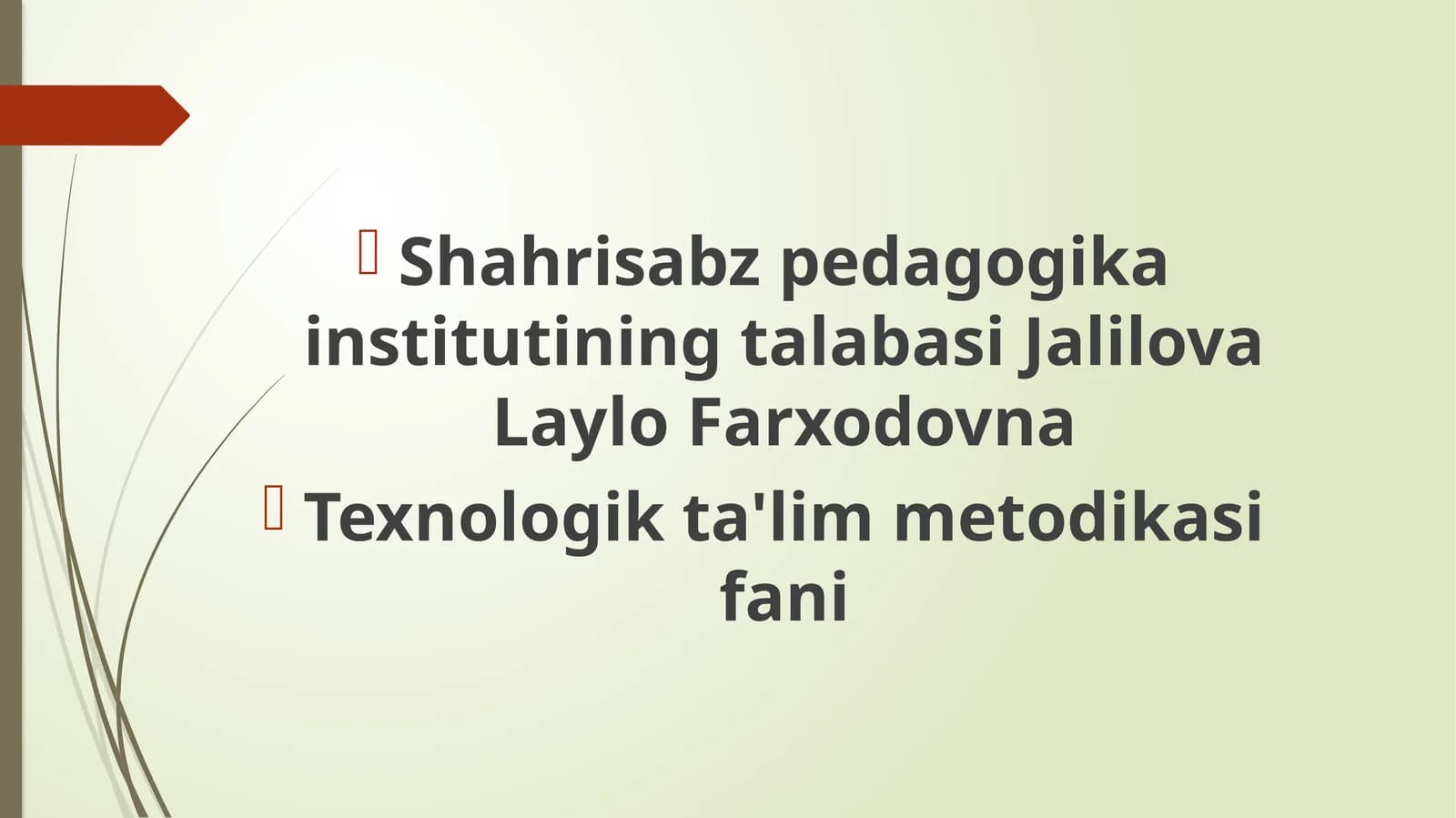 Kimyoviy tolalar tayyorlash metodikasi