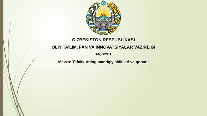Mantiqiy shakllar va hukmlar mantiqi