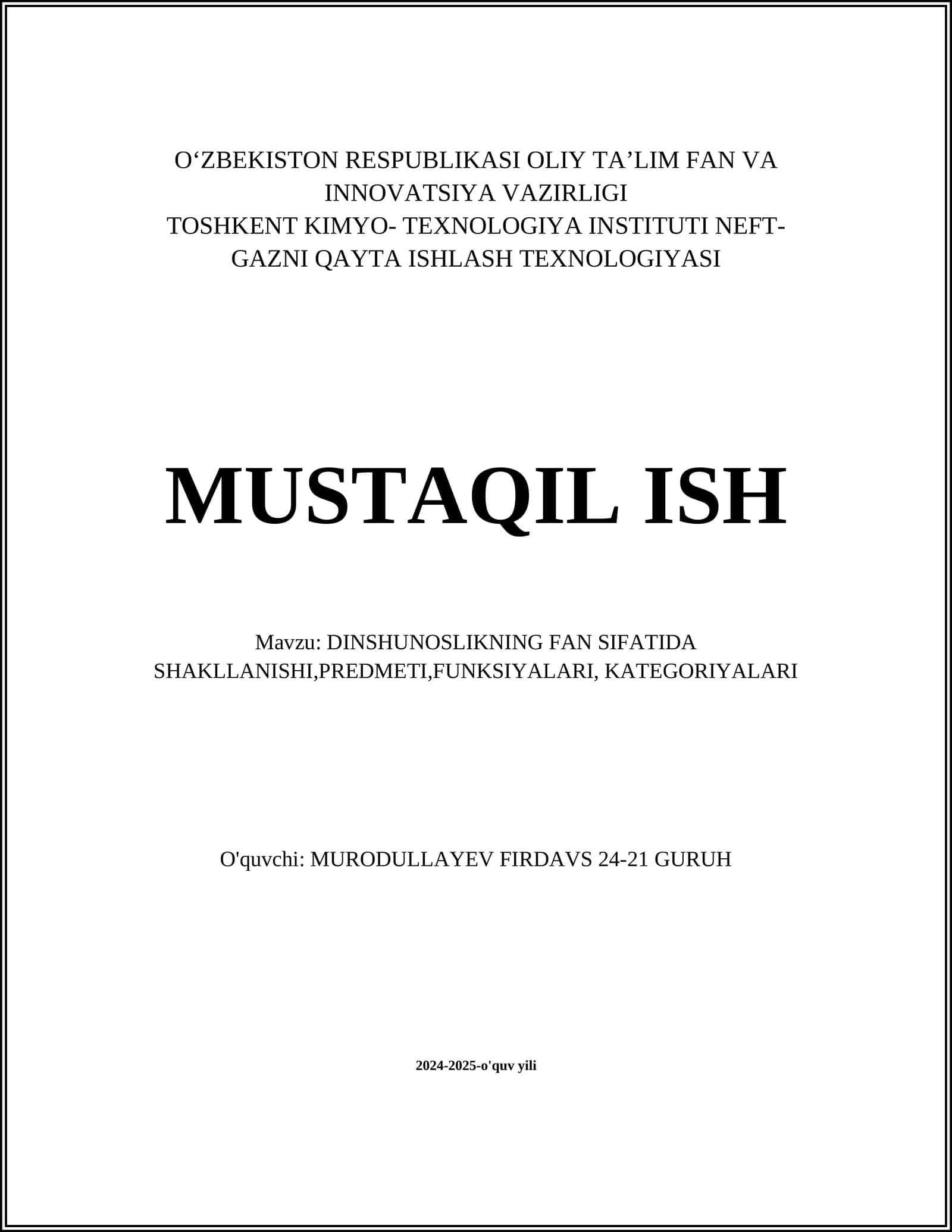 Dinshunoslikning mohiyati