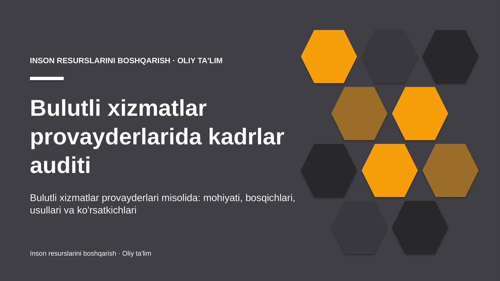 Bulutli xizmatlar provayderlarida kadrlar auditi