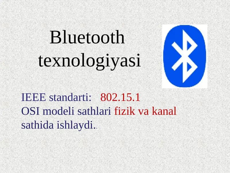 Bluetooth texnologiyasi