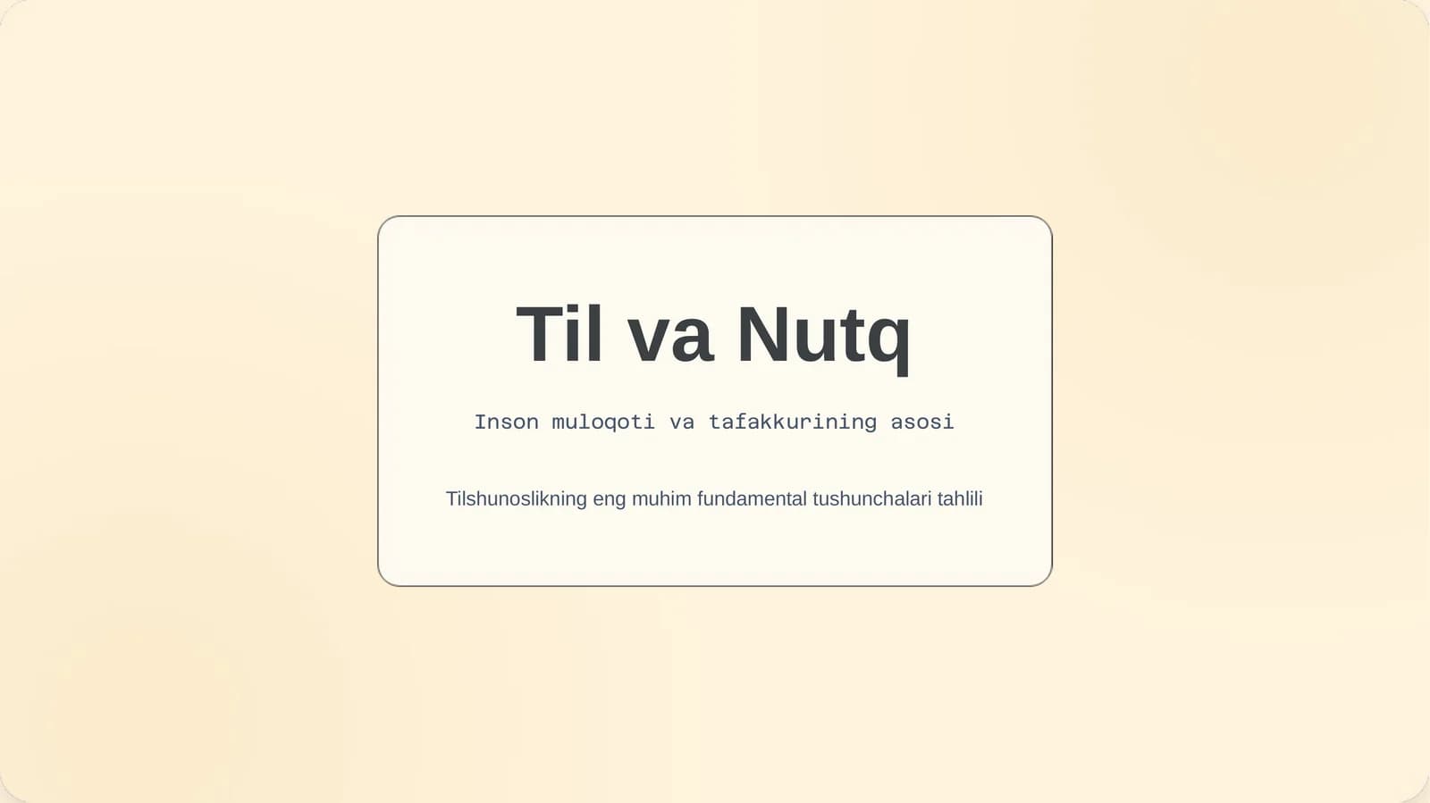 Til va Nutq