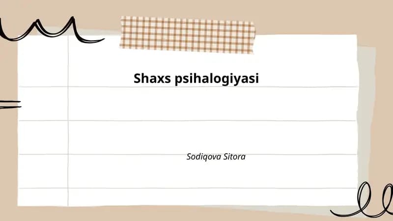 Shaxs psihalogiyasi