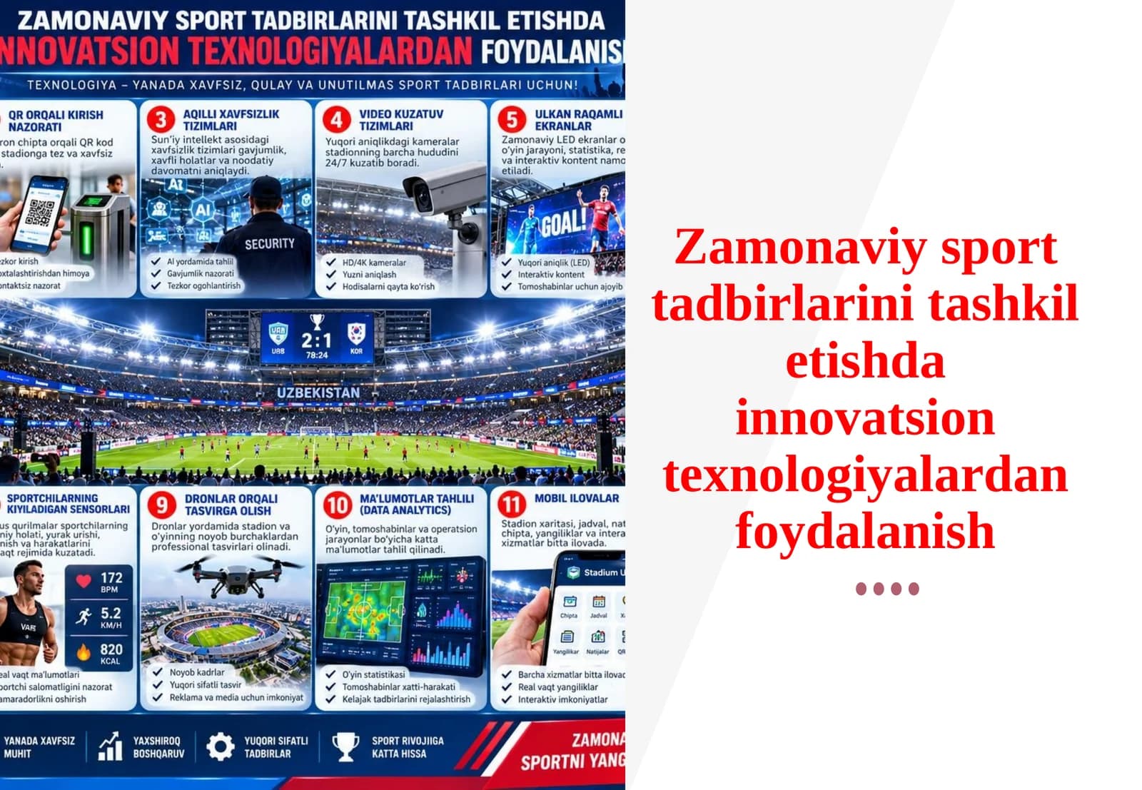 Zamonaviy sport tadbirlarini tashkil etishda innovatsion texnologiyalardan foydalanish