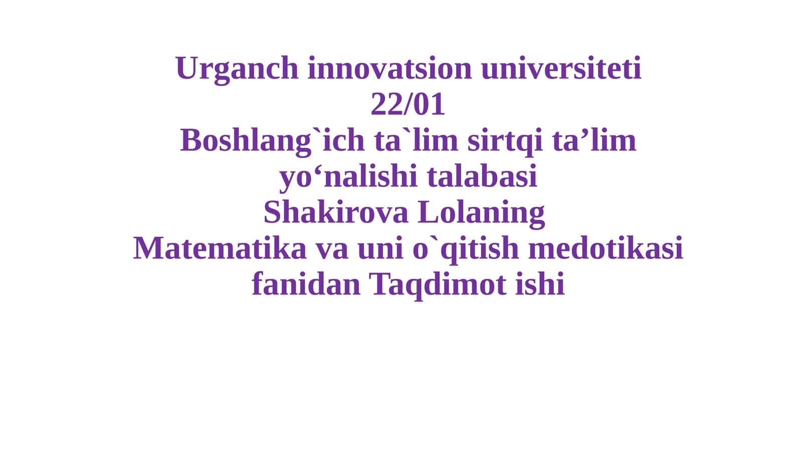 O’nlik mavzusida arifmetik amallarni o’rganish