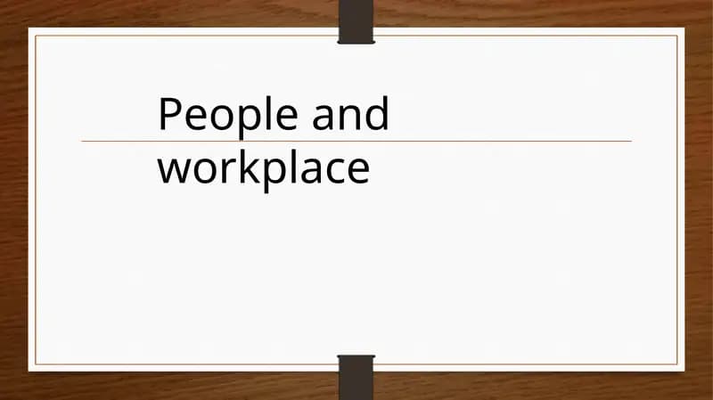 People and workplace