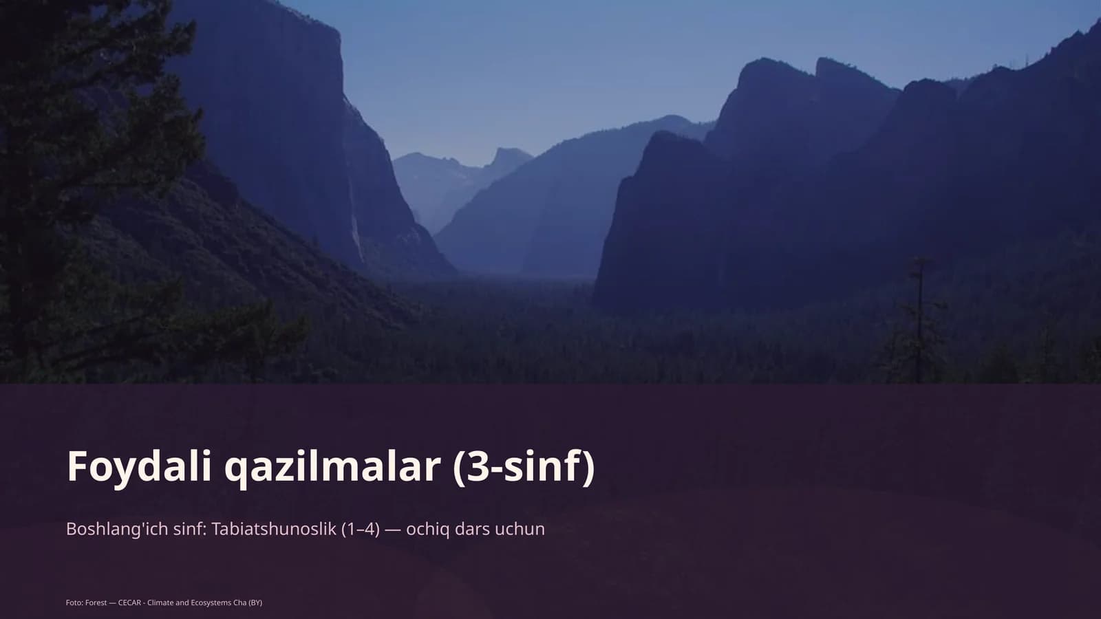 Boshlang'ich sinf: Tabiatshunoslik (1–4) — ochiq dars uchun