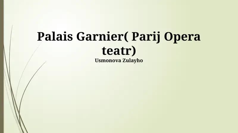 Garniye Saroyi: Tarix va Arxitektura
