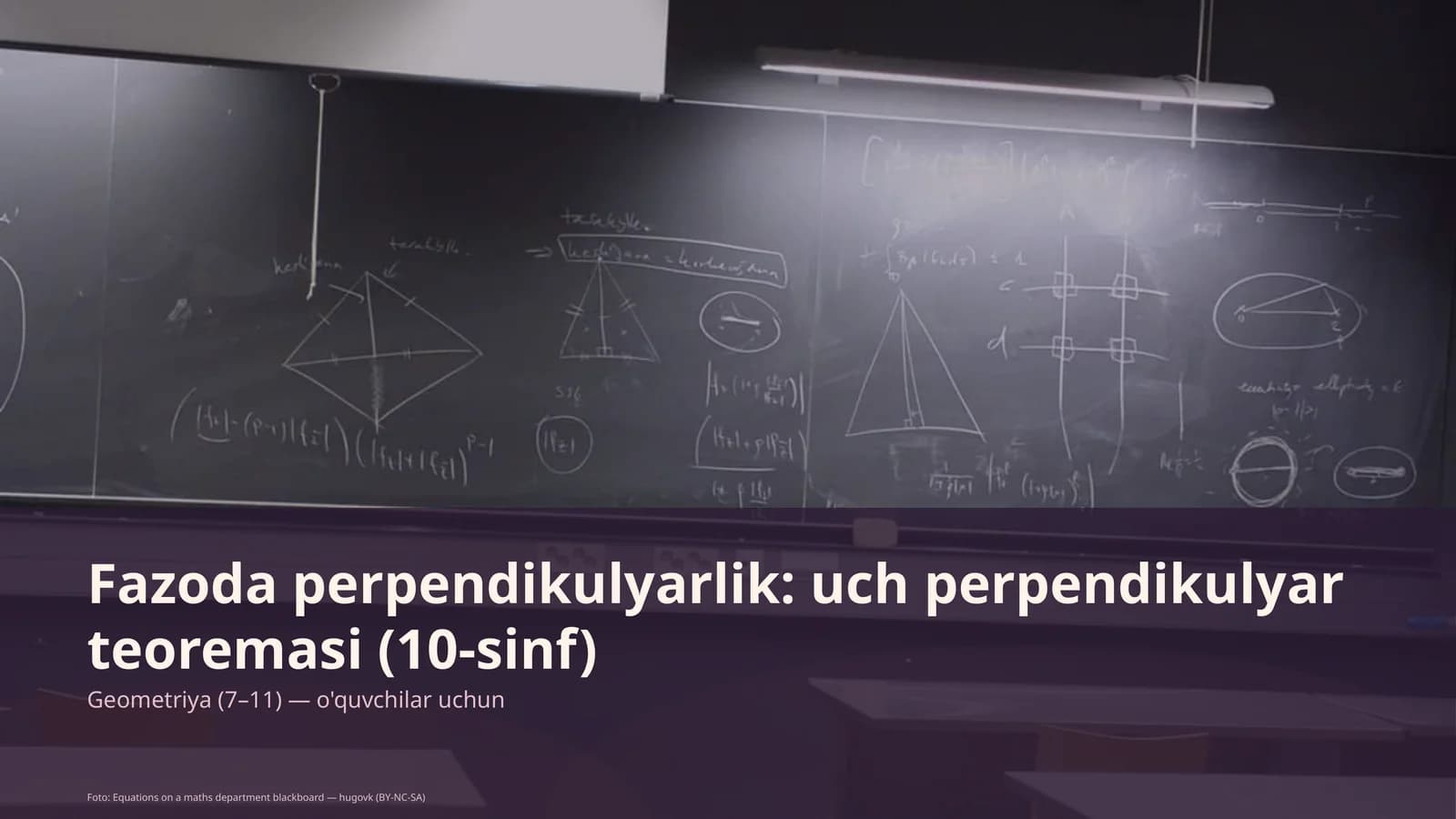 Fazoda perpendikulyarlik: uch perpendikulyar teoremasi (10-sinf)