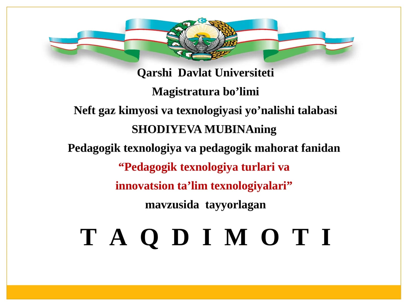 Pedagogik texnologiya turlari va innovatsion ta'lim texnologiyalari