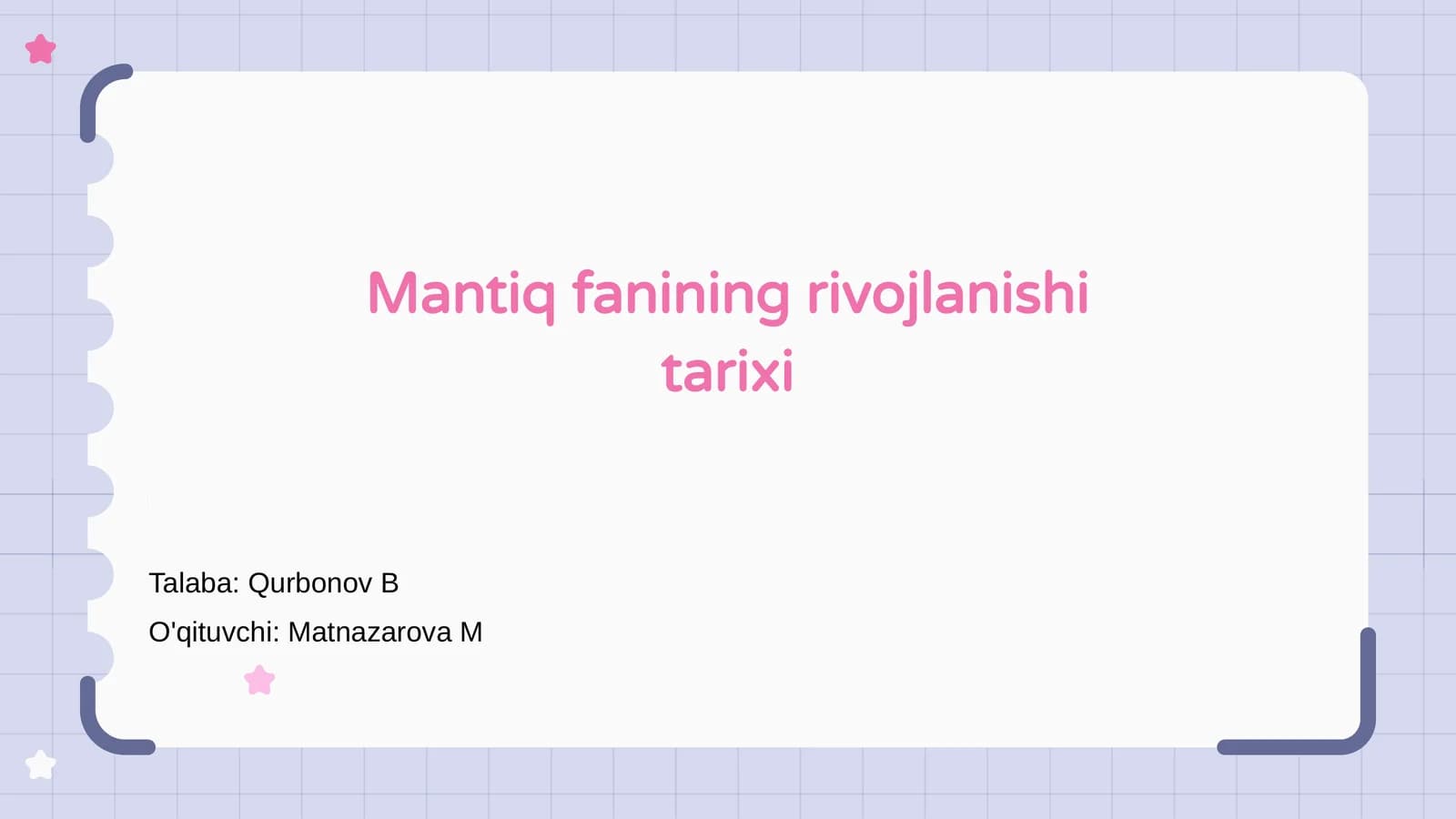 Mantiq fanining rivojlanishi tarixi