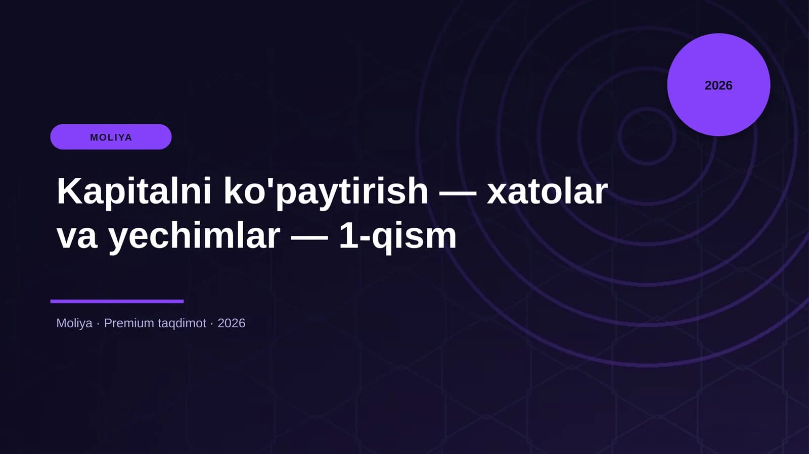 Kapitalni ko'paytirish — xatolar va yechimlar — 1-qism