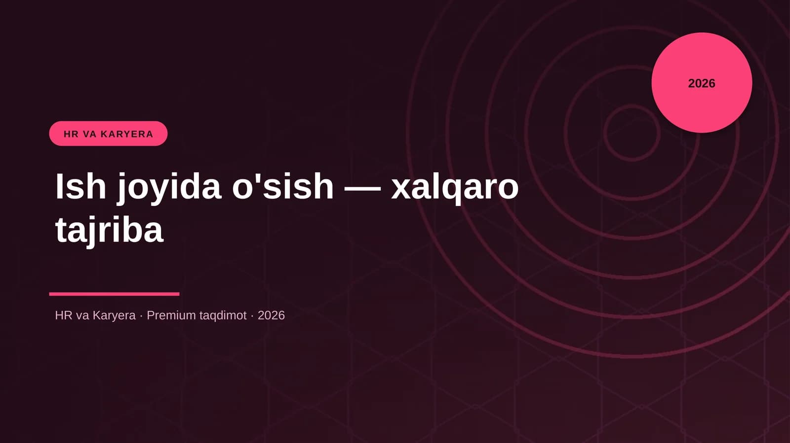 Ish joyida o'sish — xalqaro tajriba