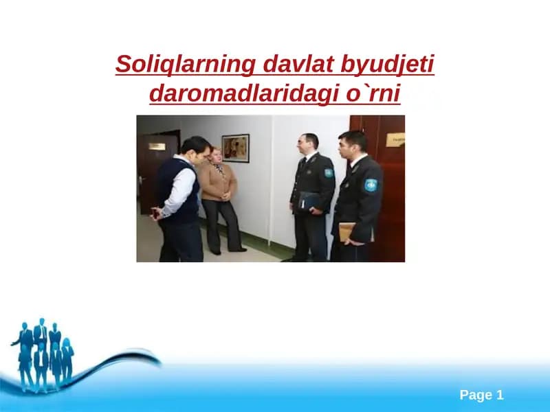 Soliqlarning davlat byudjetidaromadlaridagi o`rni