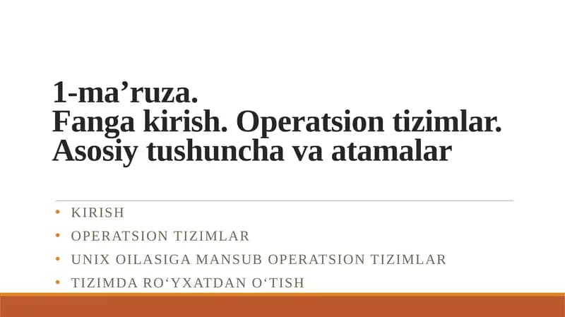 Unix operatsion tizimlari