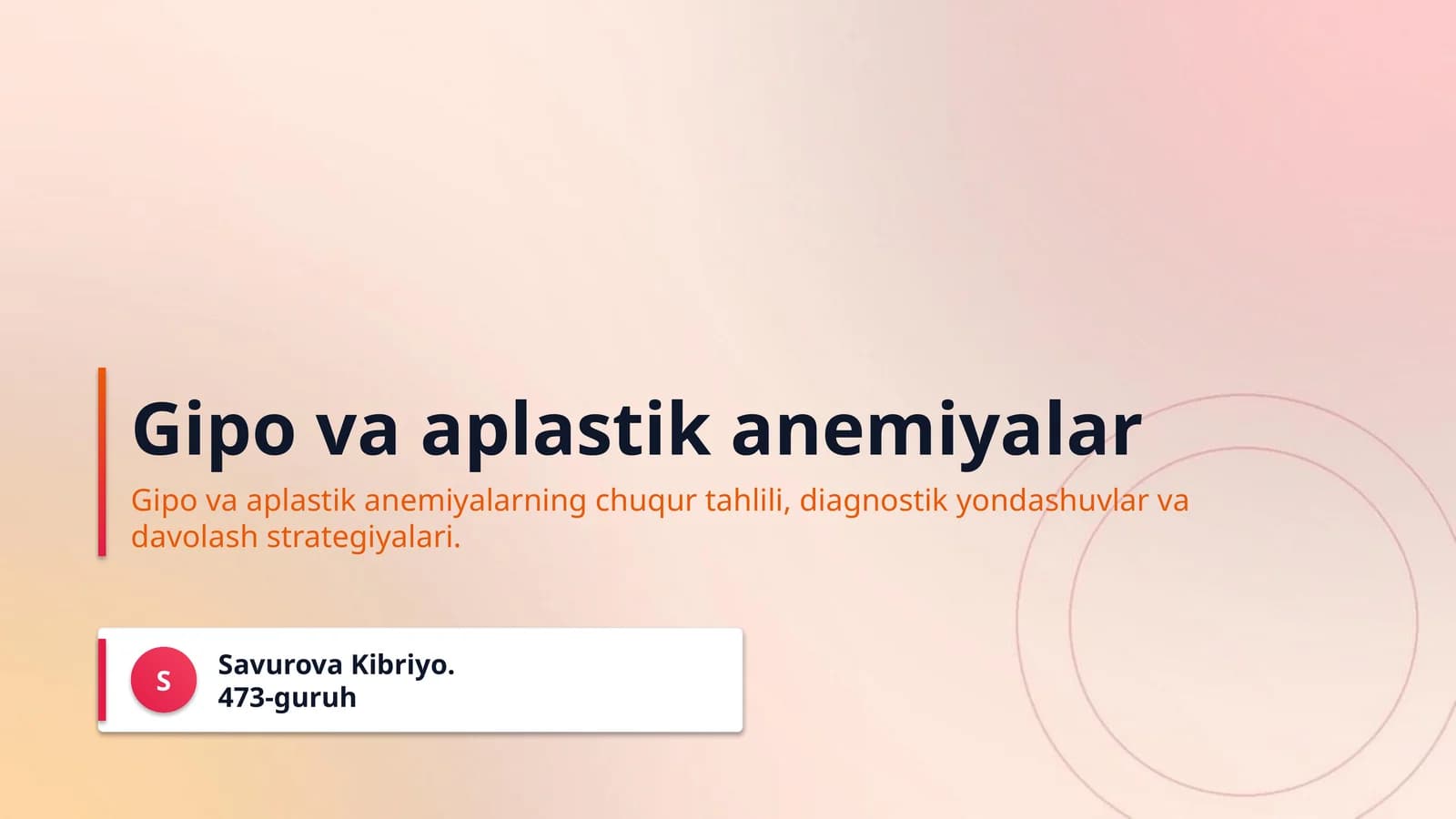 Gipo va aplastik anemiyalar