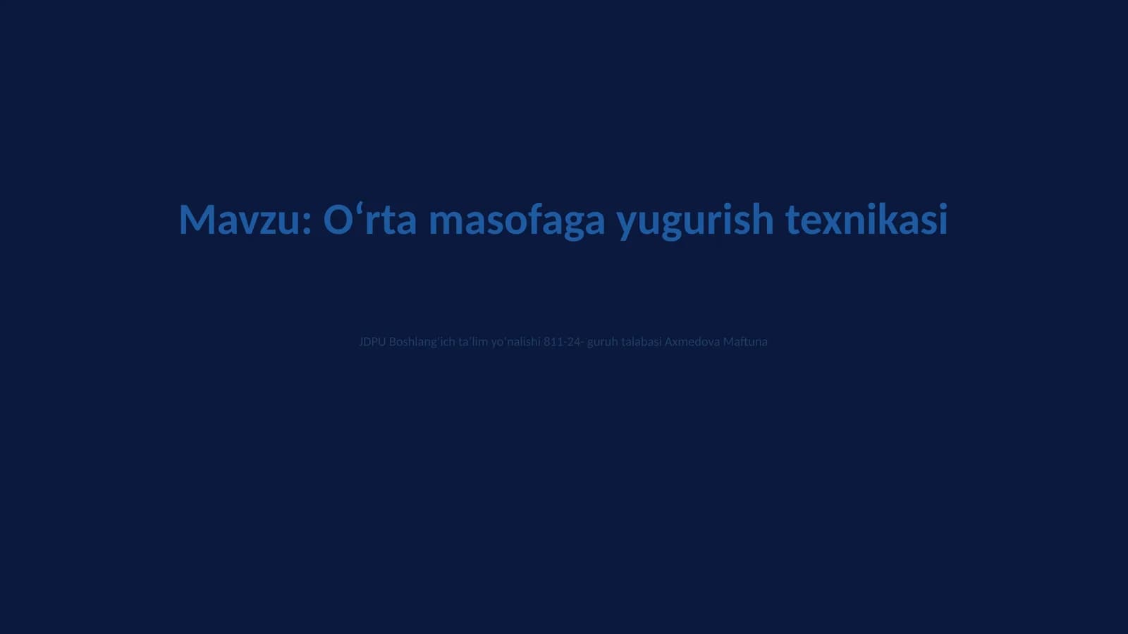Oʻrta masofaga yugurish texnikasi