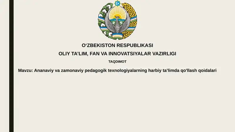 An'anaviy va zamonaviy pedagogik texnologiyalar