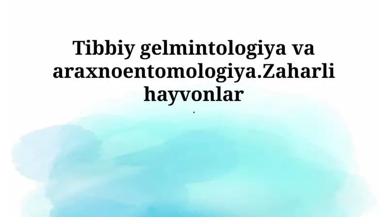 Tibbiy Tibbiyot Gelmintologiyasi