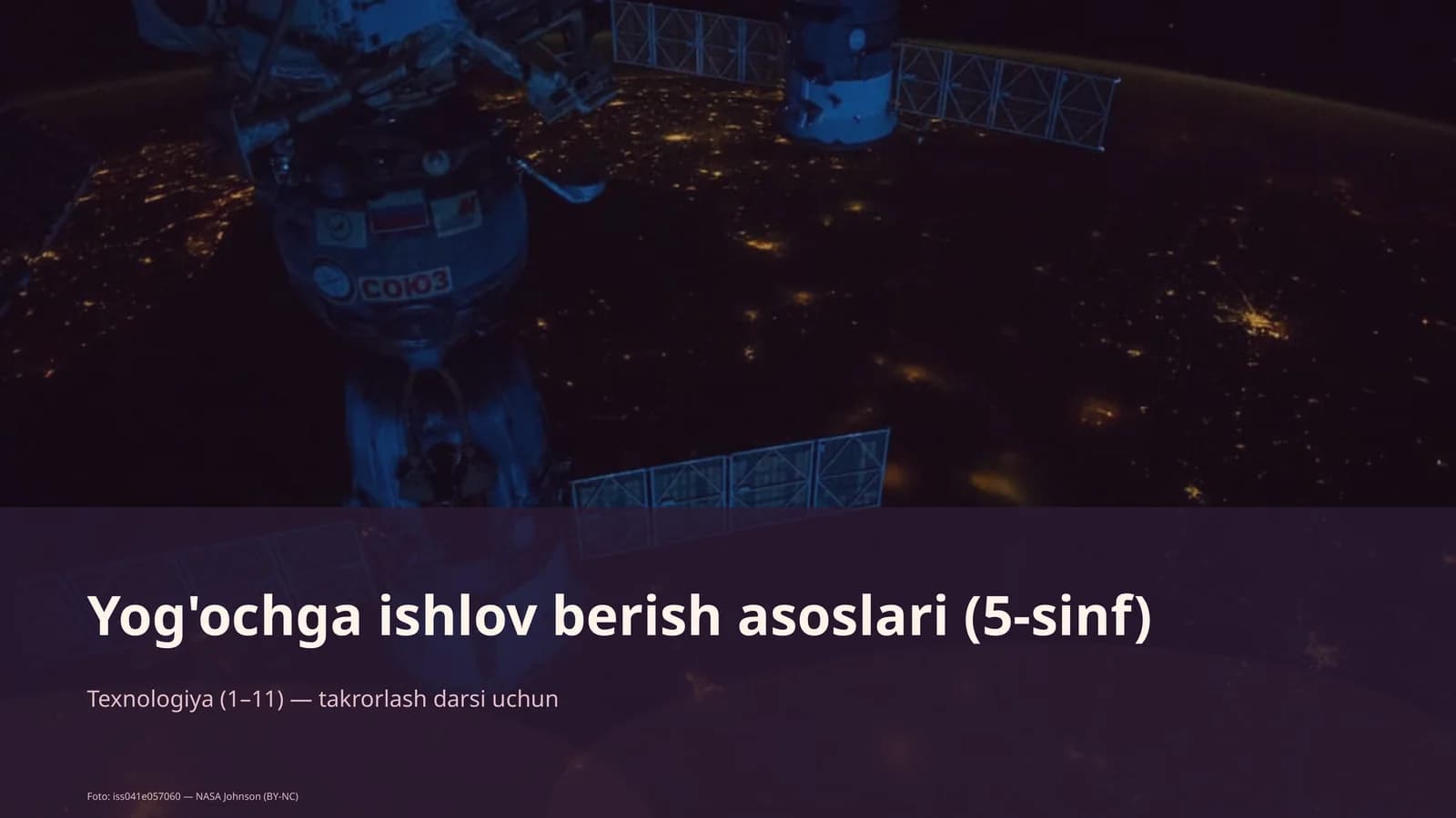 Yog'ochga ishlov berish asoslari (5-sinf)