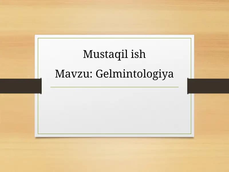 Gelmintologiya