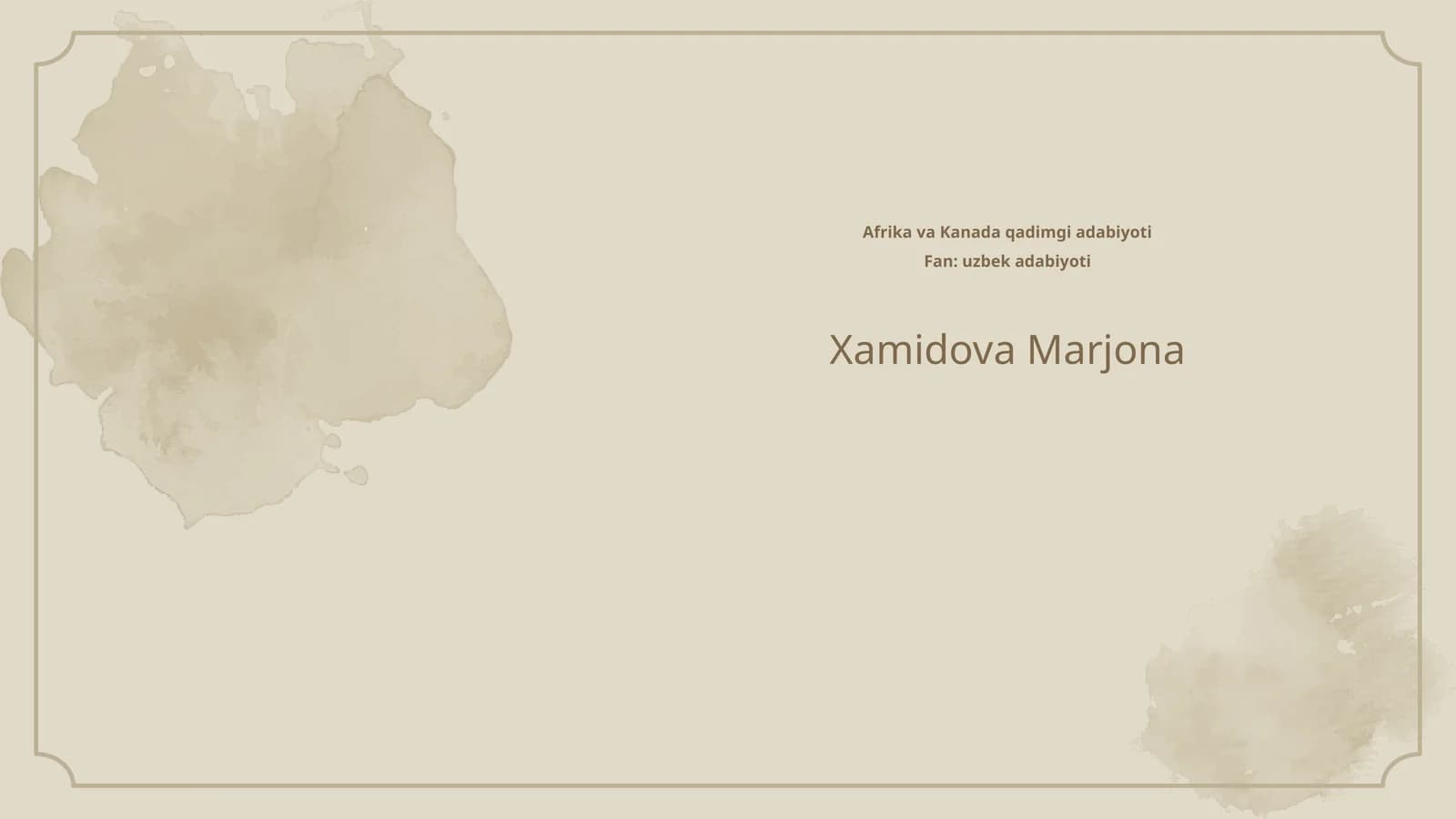 Afrika va Kanada qadimgi adabiyoti