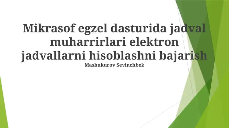 Microsoft Excel dasturi