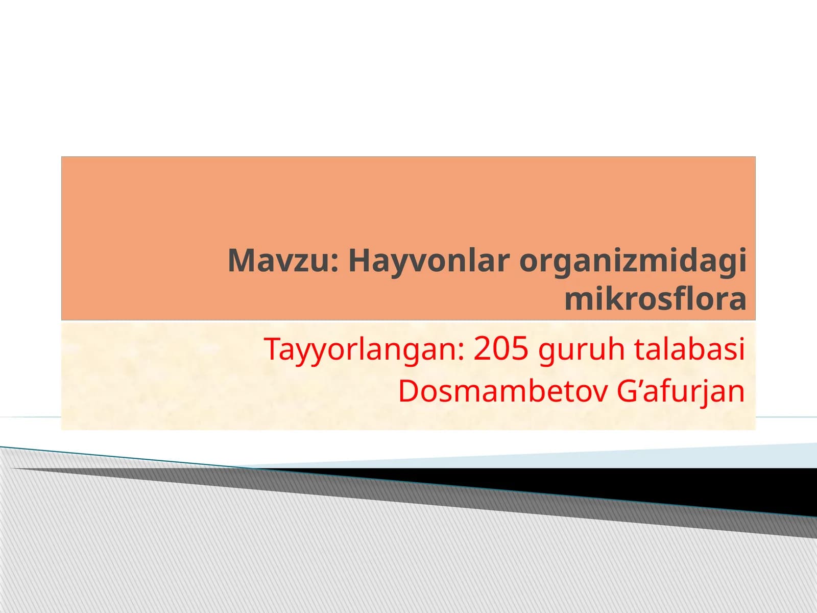 Hayvonlar organizmidagi mikrosflora