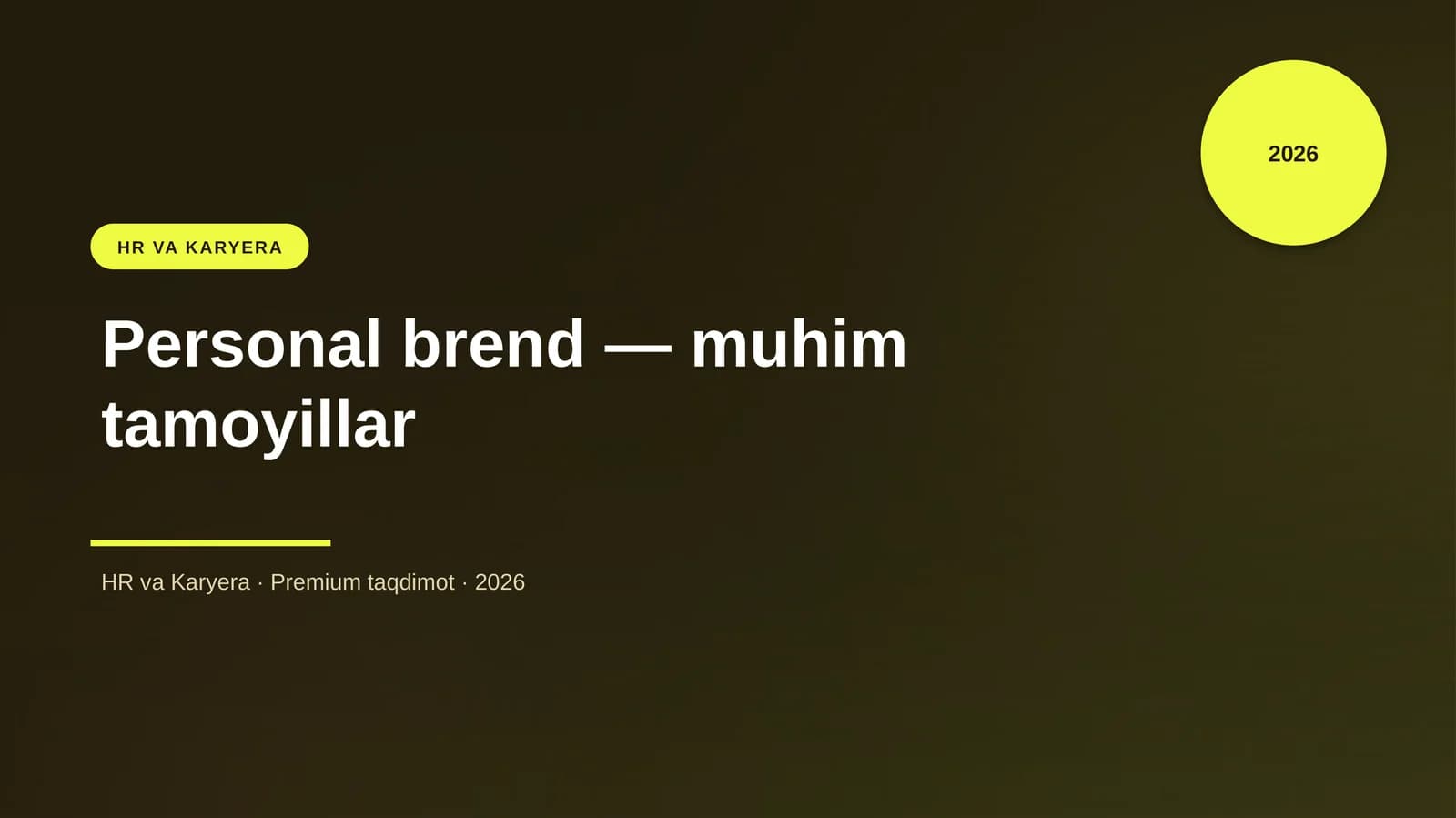 Personal brend — muhim tamoyillar