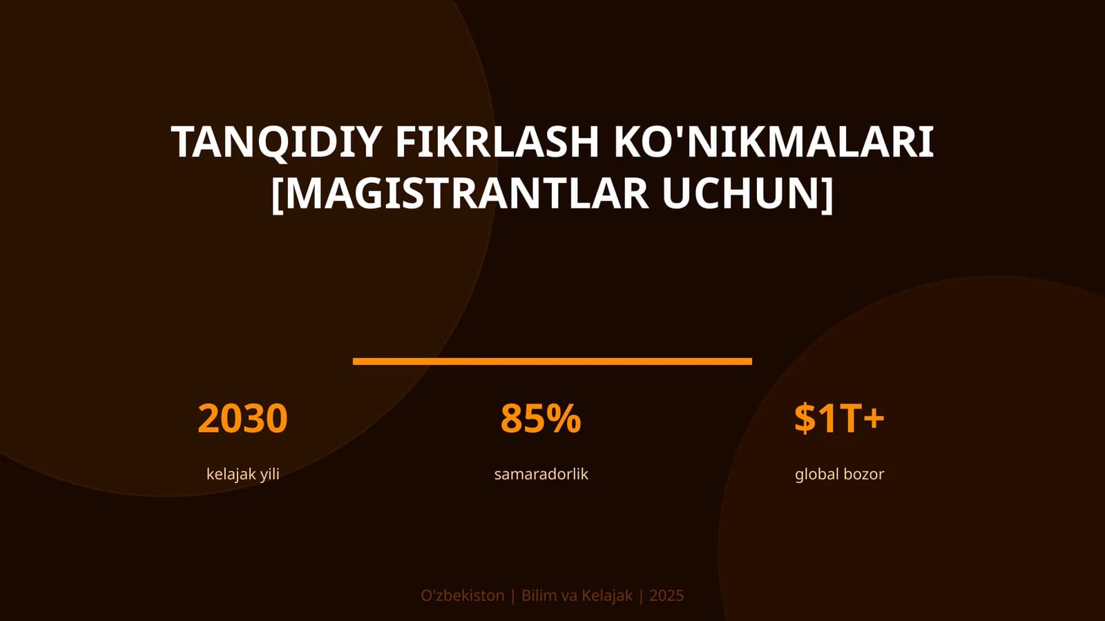 Tanqidiy fikrlash ko'nikmalari [magistrantlar uchun]
