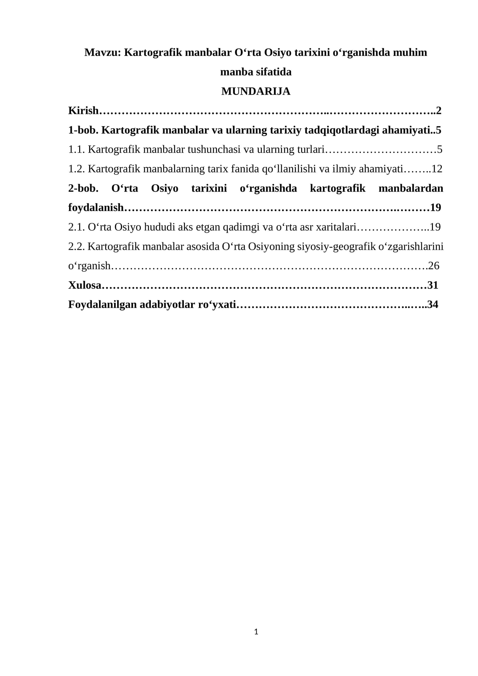 Kartografik manbalar O‘rta Osiyo tarixini o‘rganishda muhim manba sifatida