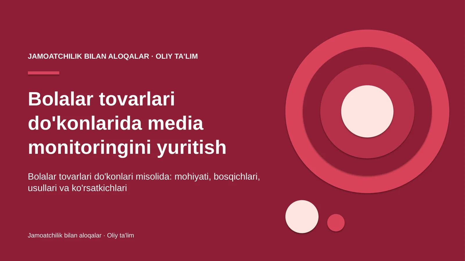 Bolalar tovarlari do'konlarida media monitoringini yuritish