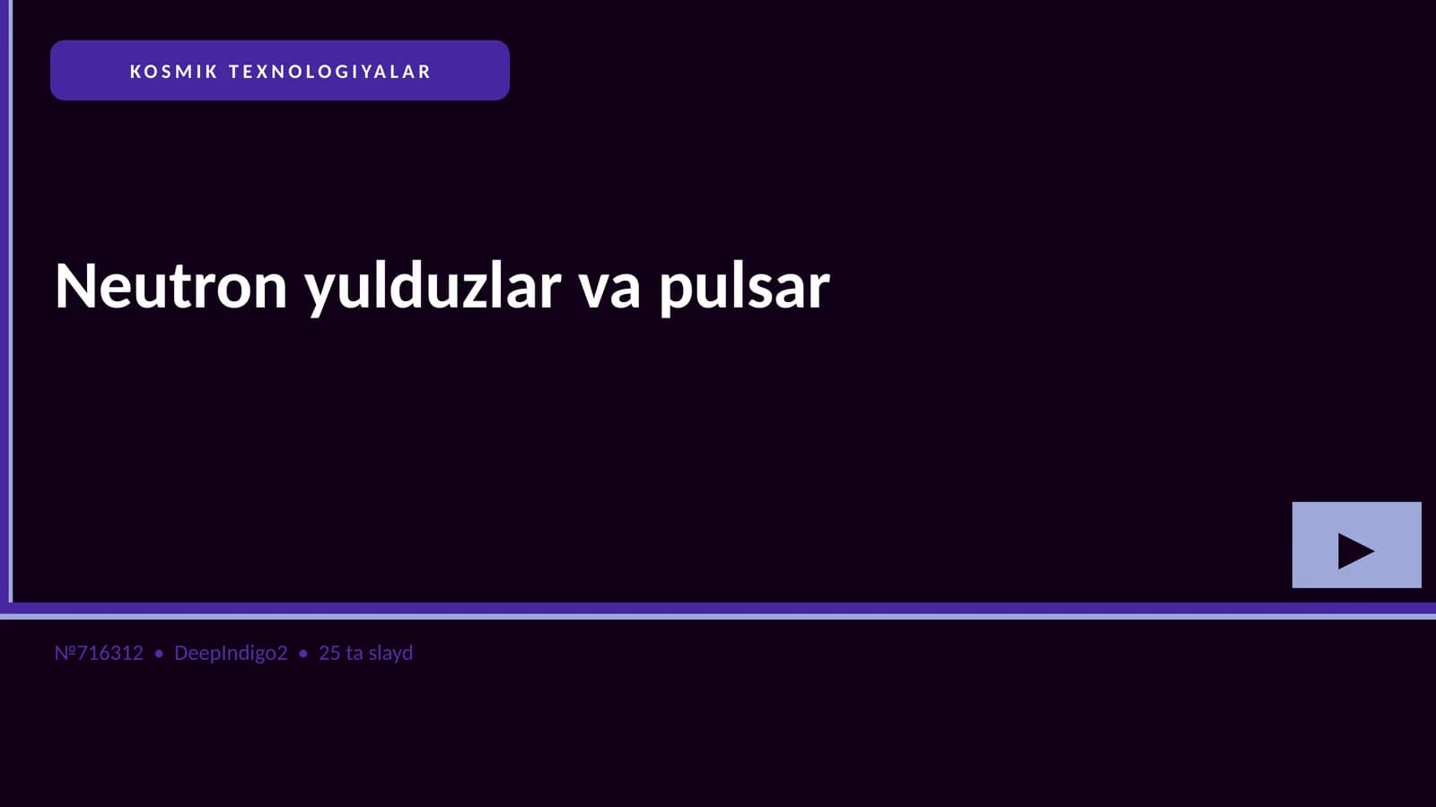 Neutron yulduzlar va pulsar