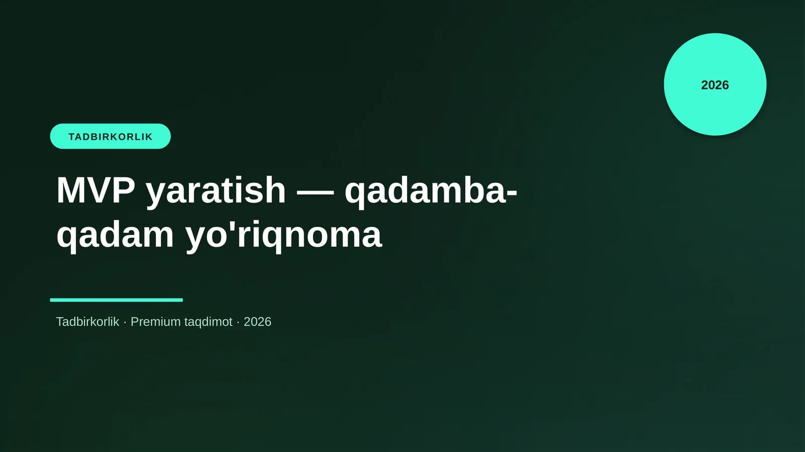 MVP yaratish — qadamba-qadam yo'riqnoma