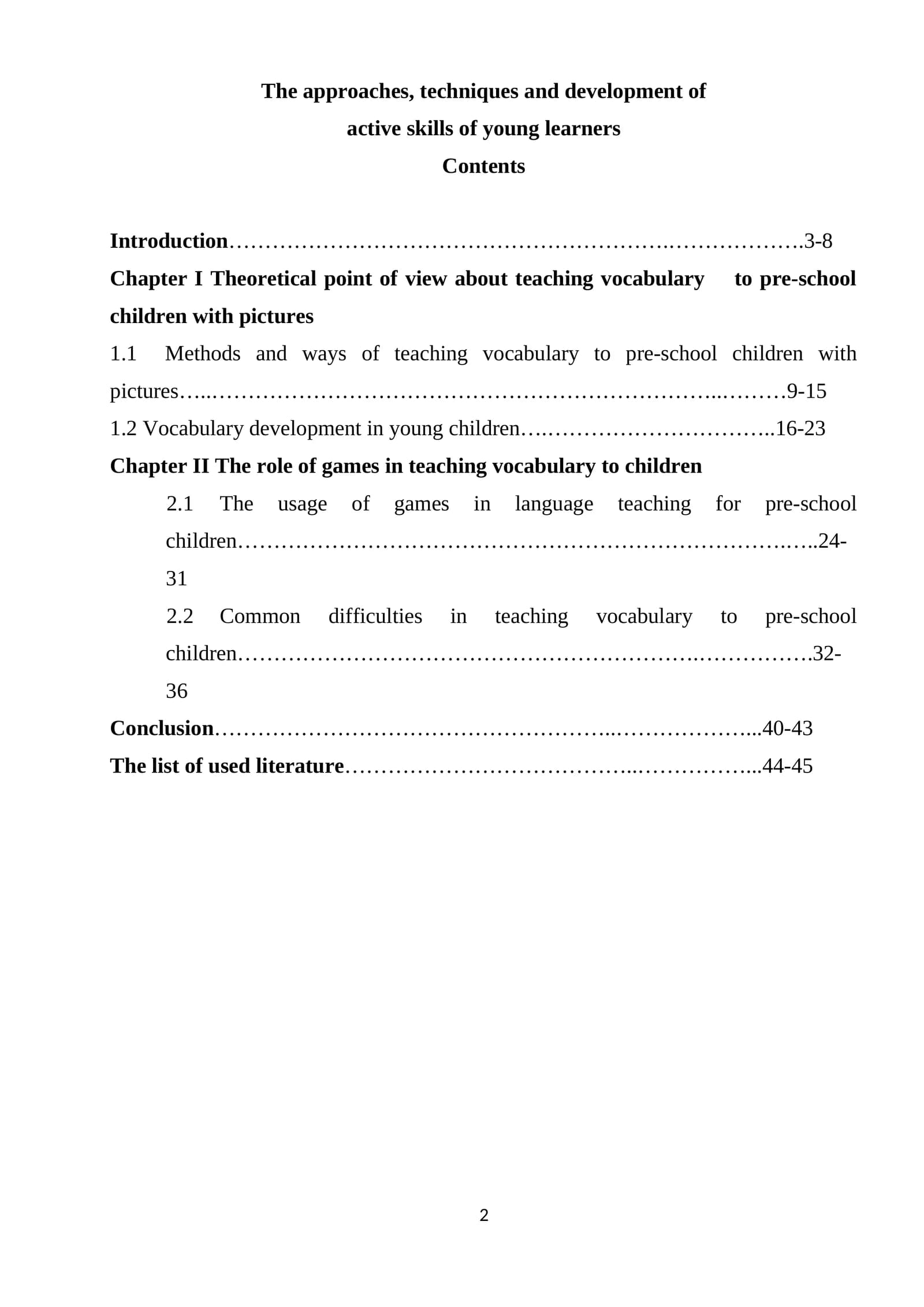 The approaches, techniques and development of active skills of young learners