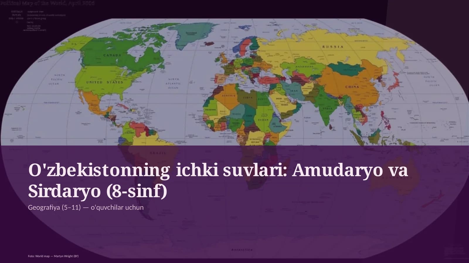 O'zbekistonning ichki suvlari: Amudaryo va Sirdaryo (8-sinf)