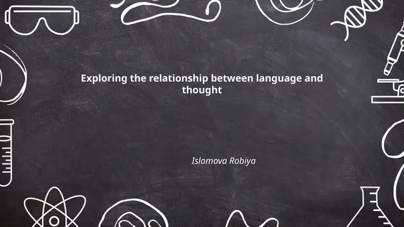 Exploring the relationship between language and thought