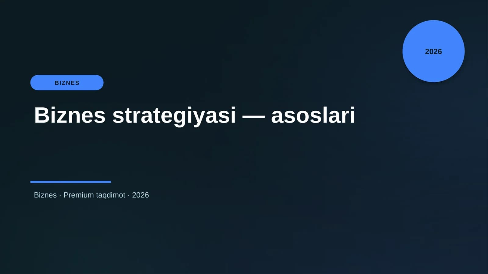 Biznes strategiyasi — asoslari