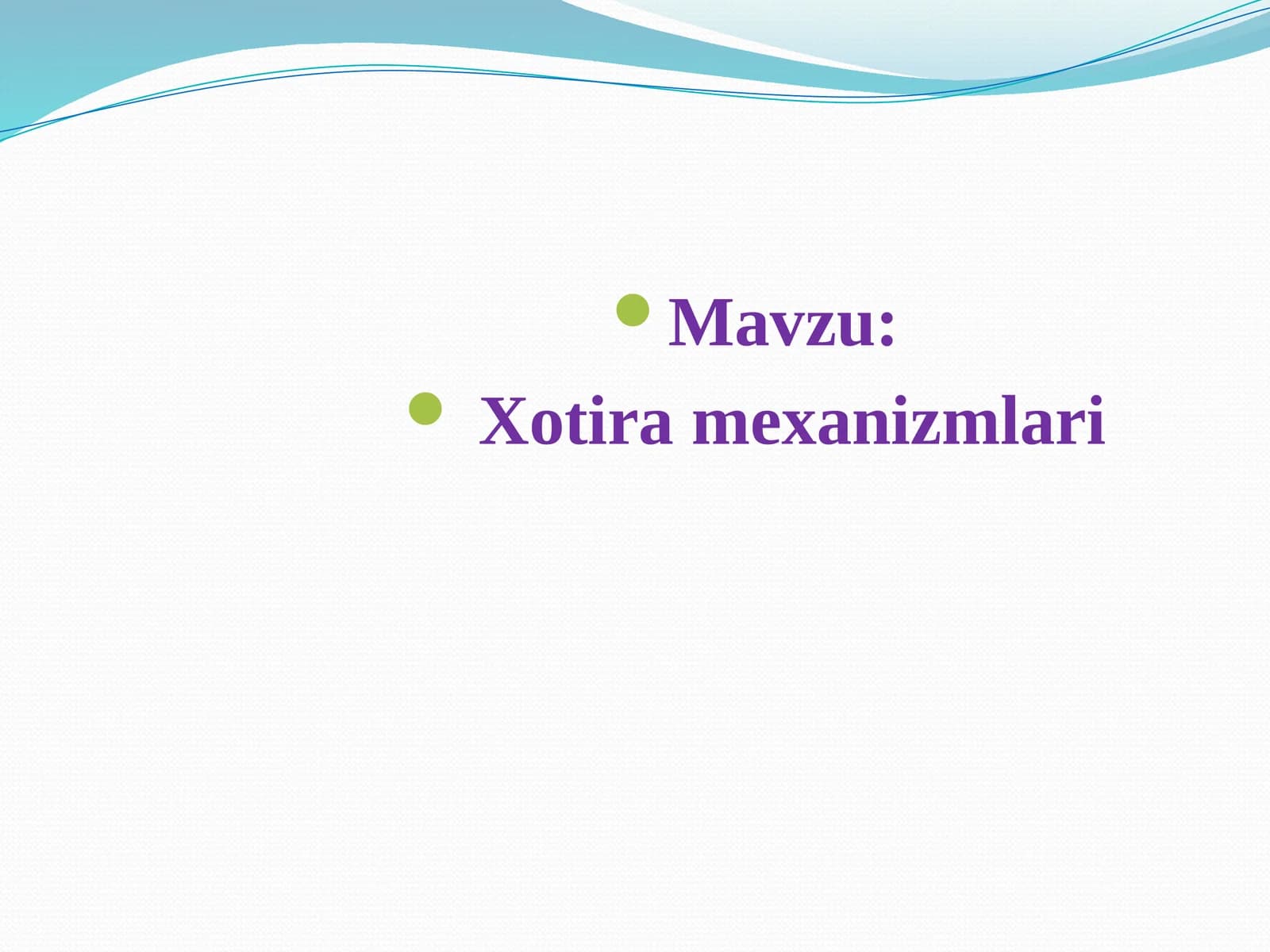 Xotira mexanizmlari