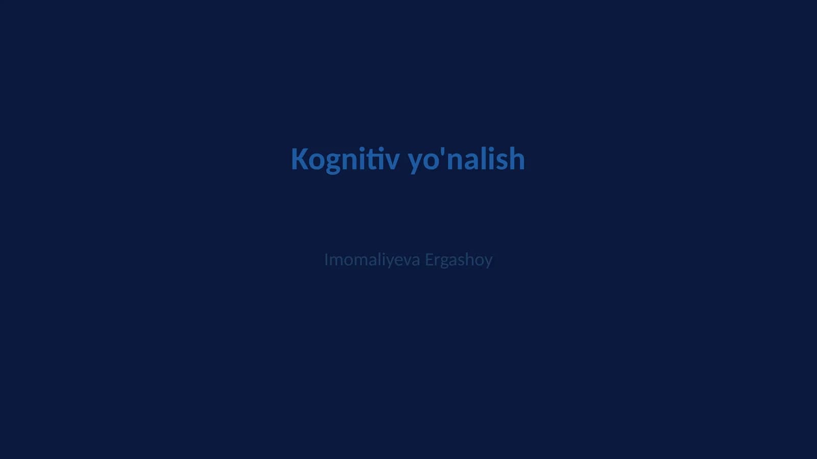 Kognitiv yo'nalish