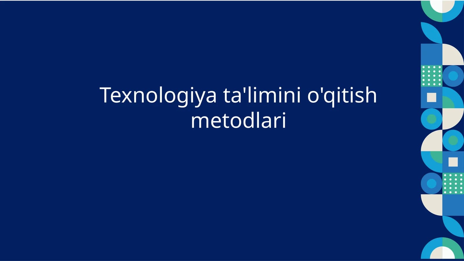 An'anaviy o'qitish metodlari
