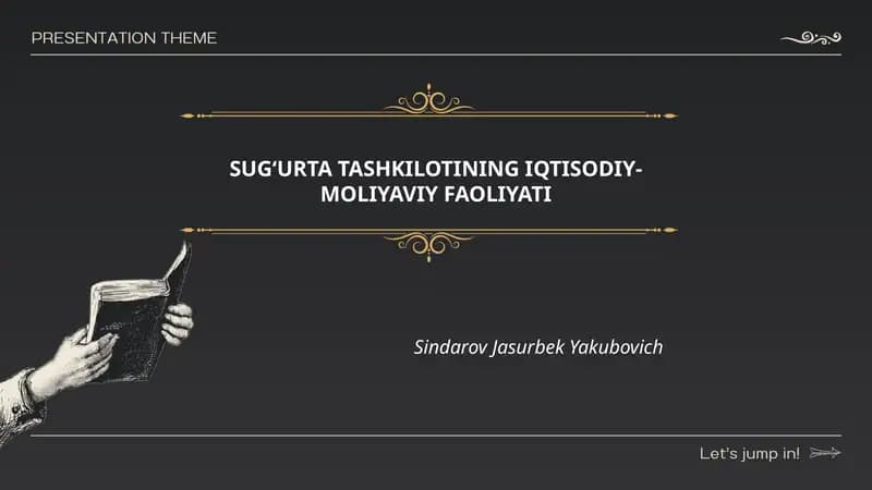 Sug‘urta tashkilotlarining iqtisodiy-moliyaviy faoliyati