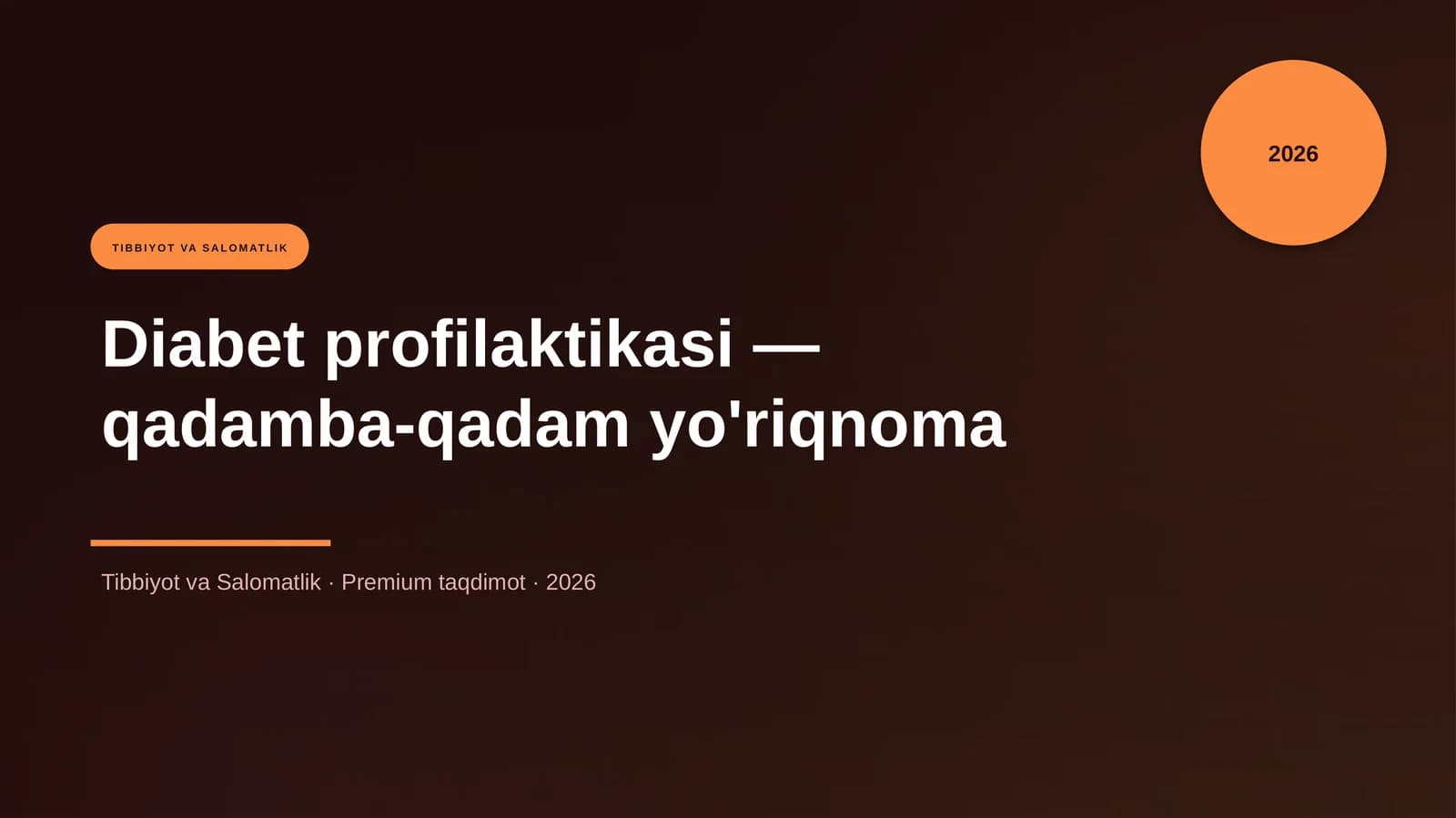 Diabet profilaktikasi — qadamba-qadam yo'riqnoma