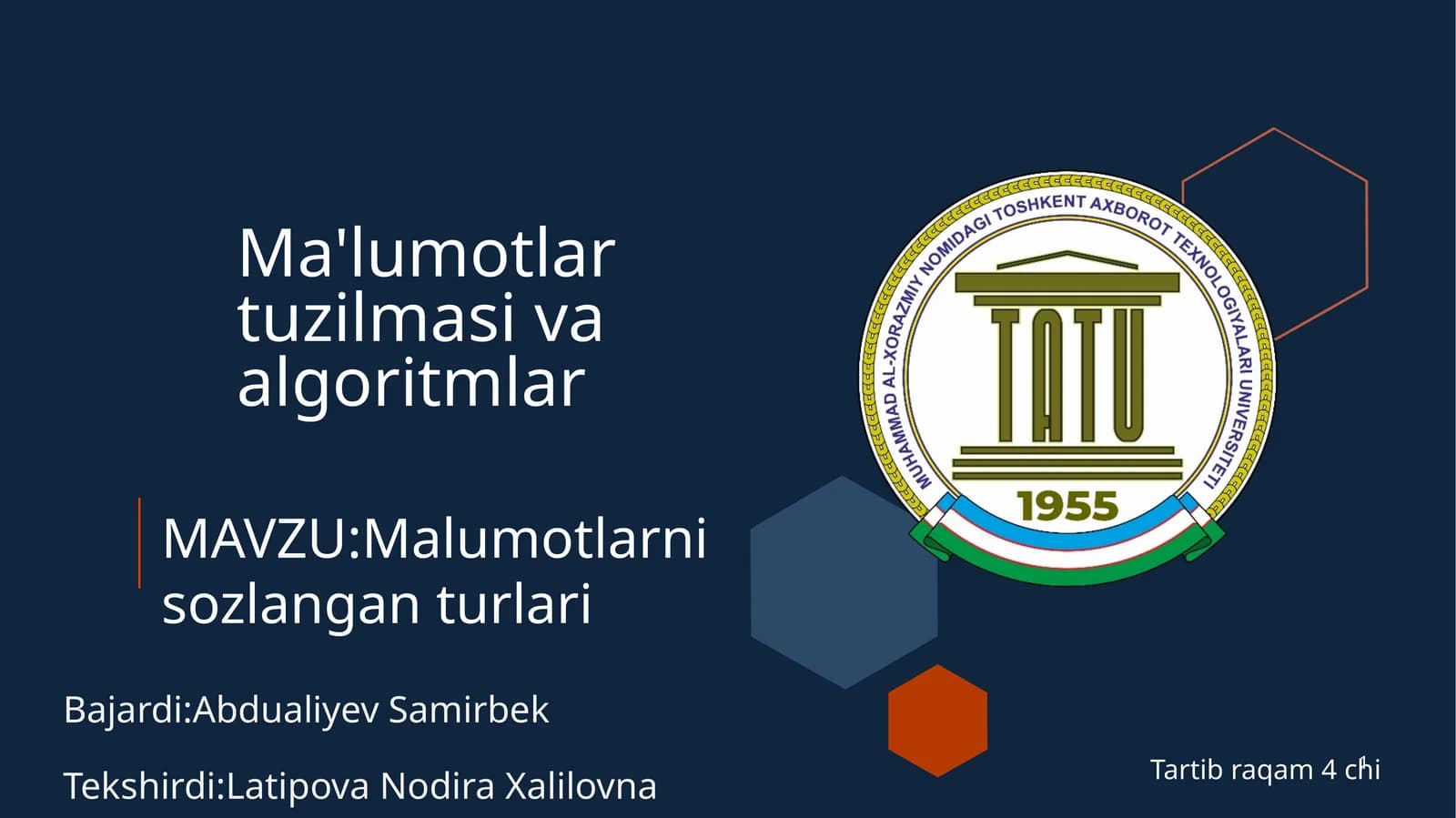 Malumotlar tuzilmasi va algoritmlar